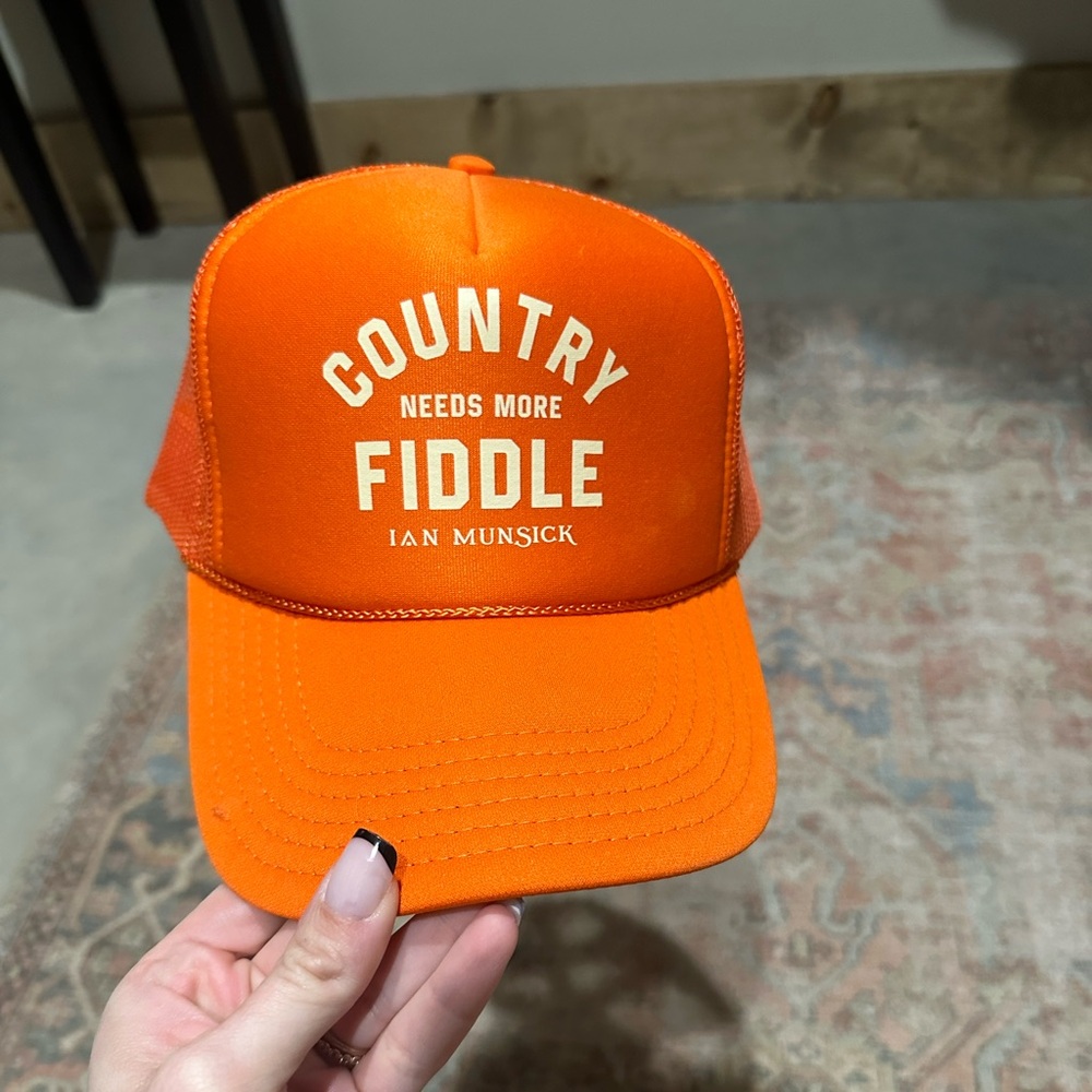 Worn once Ian Munsick orange trucker hat
